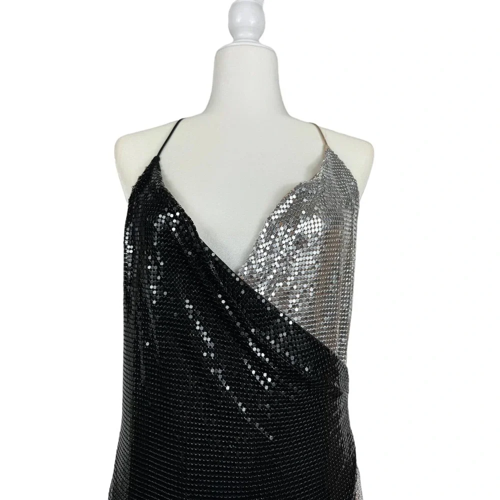 Alice + Olivia Ally Chainmail Halter Neck Dress Size 6
